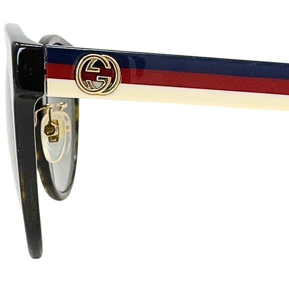 Gucci GG Logo Ophidia Red White Blue Round Sunglasses Tortoiseshell Gradient - Picture 4 of 12